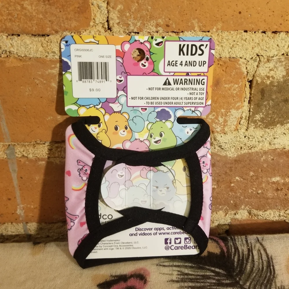 CARE BEARS KIDS FABRIC FACE MASK UNLOCK THE MAGIC PINK CHILDRENS GIRL CARTOON